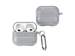 Película protetora antirriscos para fones de ouvido AirPods 3 com textura de fibra de carbono. GIECY