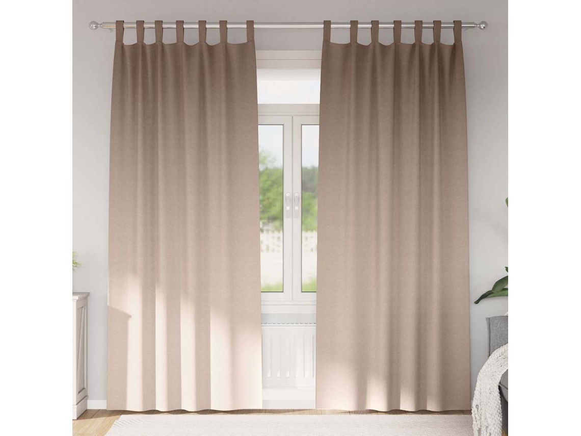 Vidaxl Cortinas Blackout Com Argolas 2 Unid. Cinzento-acastanhado