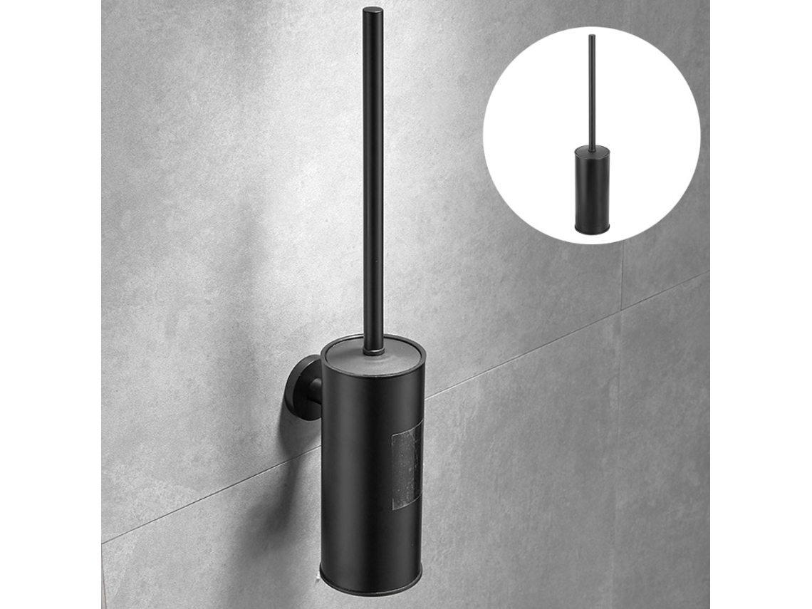Escova Sanitária de Aço Inoxidável para Instalação no Chão Ou na Parede, Ideal para Limpeza de Banheiros, Durável, Leve e com Design AQUAFORGE