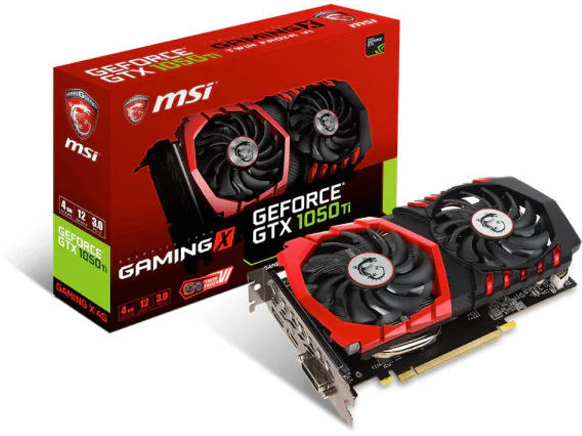 Placa Gráfica MSI GeForce GTX 1050Ti Gaming X (NVIDIA - 4 GB DDR5)