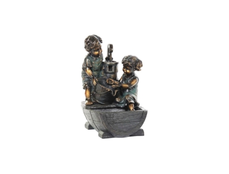 Fonte de Jardim DKD Home Decor Bronze Resina Meninos (44 cm)