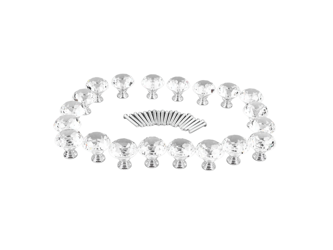 Maçanetas de Cristal Redondas Primerox para Armário e Banheiro