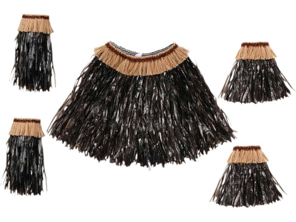 Kit De Saia Havaiana De Ráfia Para Hula Com Pulseiras Para Decoração De Festa Luau.