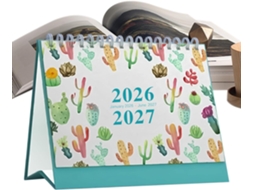 Calendário De Mesa Semanal/ Mensal 2026- 2027, Design Botânico, Decoração De Escritório, Para Em Casa,