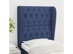 Cabecero con Alas de Tela 83x23x118/128 Cm Azul