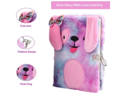 Diario para niñas con candado y llaves, diario secreto de perro de peluche, set de regalo infantil - aquaforge