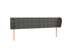 Cabeceira C/ Abas Veludo Cinzento Escuro MAISON EXCLUSIVE (203x23x78 cm)