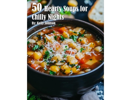 Livro 50 Hearty Soups for Chilly Nights de Kelly Johnson (Inglês)