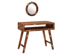 Conjunto 1 Mesa De Vestir Vidaxl Castanho Madeira Recuperada Maciça (90 X 76 X 45 Cm)