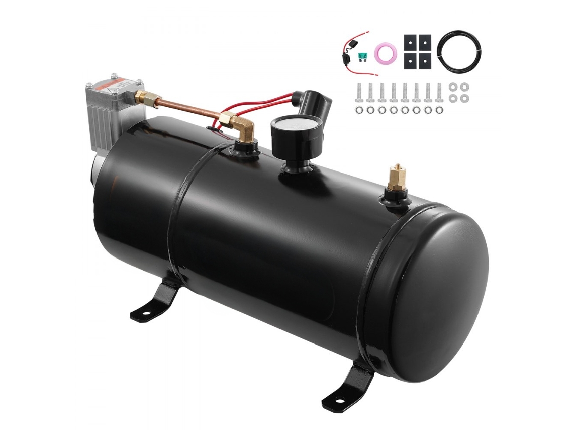 Compressor De Ar 12v Com Reservatório De 3l, Manómetro E Controle De Pressão Tekmaquinas