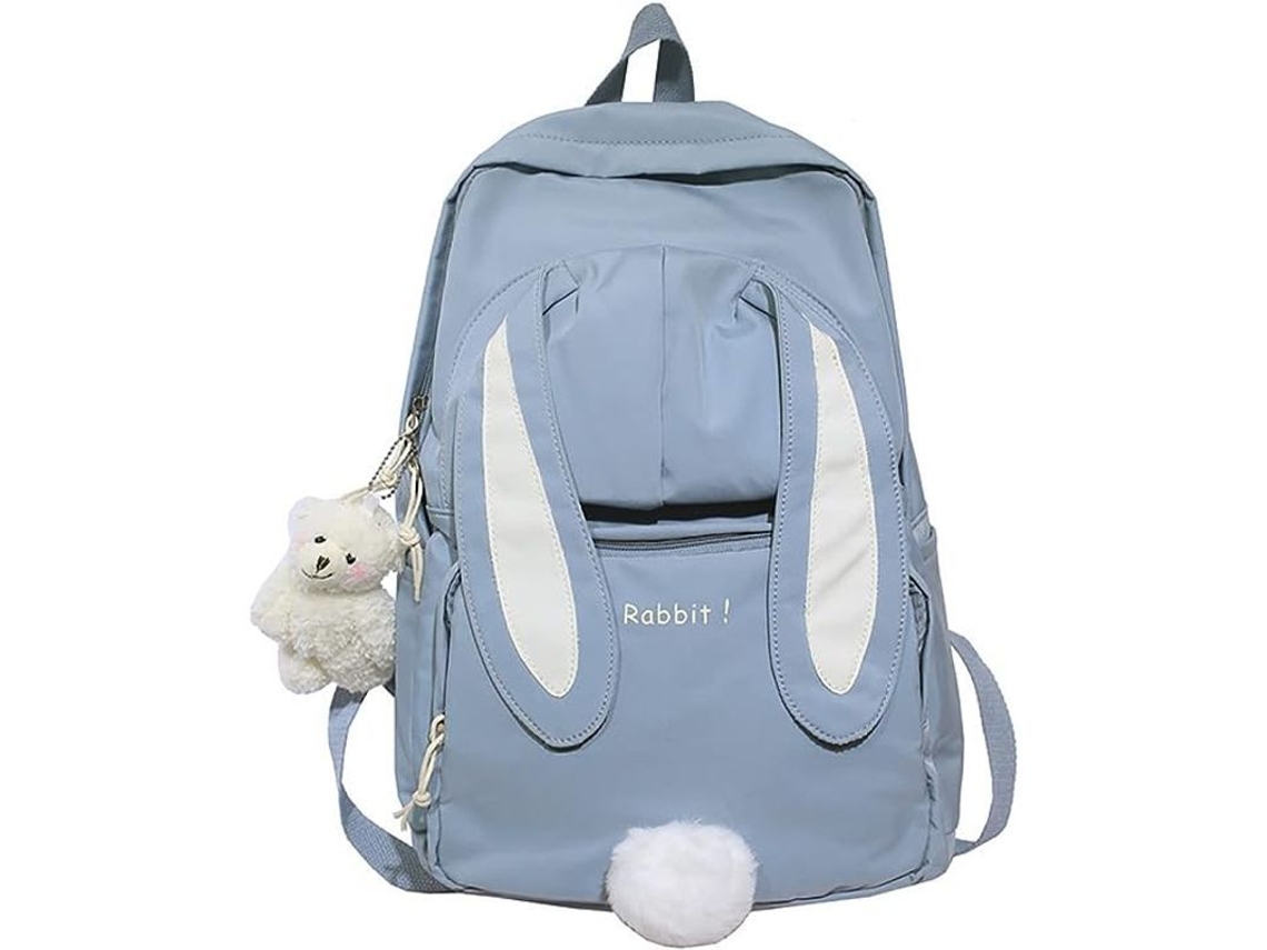Mochila Kawaii LINJOU Conejo com Orelhas Longas, azul