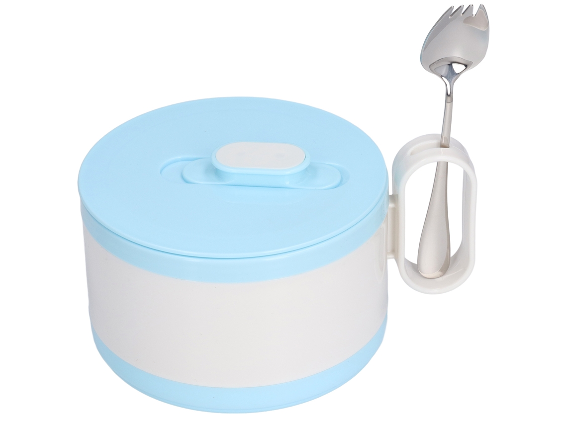 Tigela de Ramen de Inox 304 com Tampa, Isolamento Duplo, Anti escaldante, Colher, para Estudantes, Trabalhadores