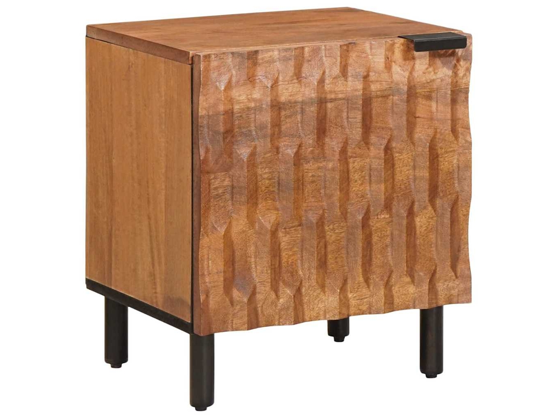 Conjunto 1 Armário De Cabeceira Vidaxl Castanho Madeira De Mangueira Maciça (40 X 33 X 46 Cm)