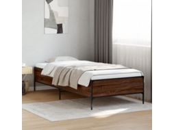 Vidaxl Estrutura De Cama Derivados De Madeira/metal Carvalho Castanho
