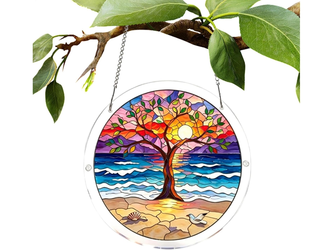 Quebra cabeça de Acrílico para Pendurar Janelas, Ornamento 2d com Padrão de Árvore em Acrílico Quebra cabeça para CHABERLU