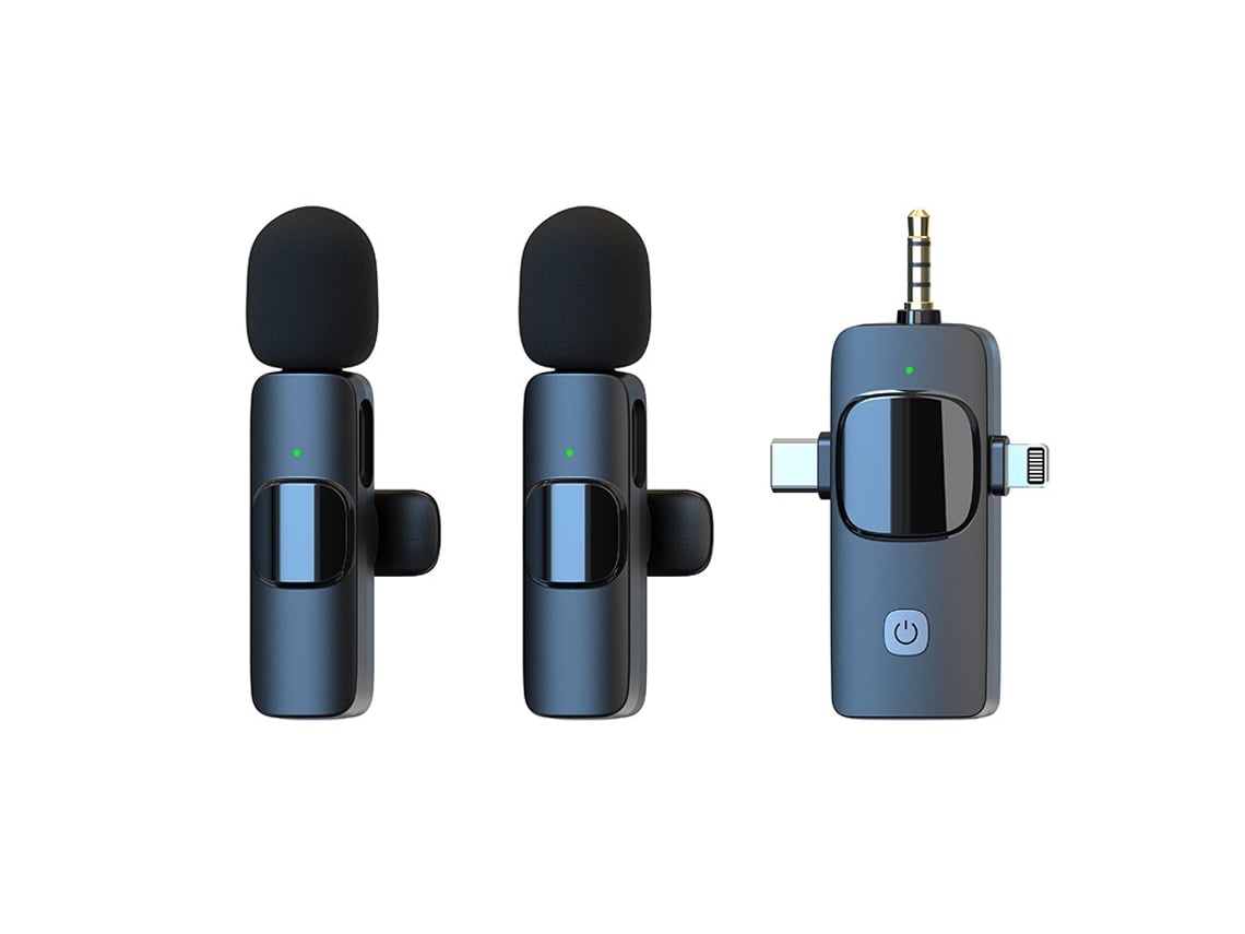 Microfone De Lapela Com Cancelamento De Ruído 3 Em 1 Compatível Com Android Apple E Câmeras Cuich