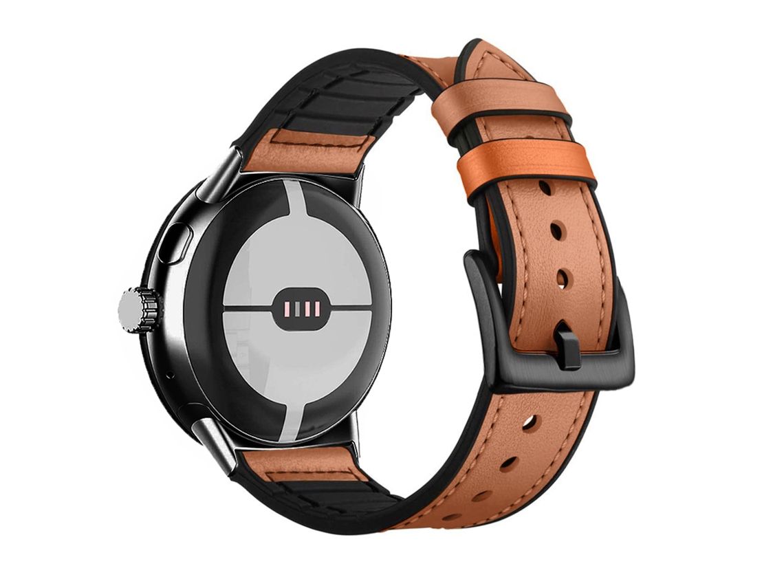 Pulseira Para Google Pixel Watch 4, Couro Pu, 45mm（castanho）czhmart