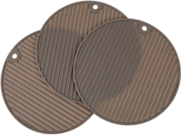 Conjunto De 3 Bases Isolantes Silicone, Formato Redondo, Laváveis, Para Xícaras E Panelas. Vayotoy