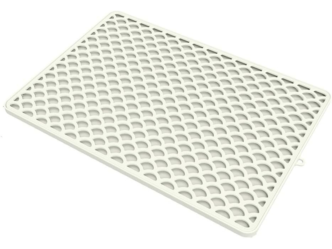 Tapete de silicone superabsorvente para secar louça na bancada da cozinha, com base antiderrapante e estrutura dupla.