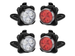 Conjunto De Luzes Para Bike Recarregáveis, 4 Modos, Bateria De Lítio 650mah, Fácil Instalação, 2 Conjuntos