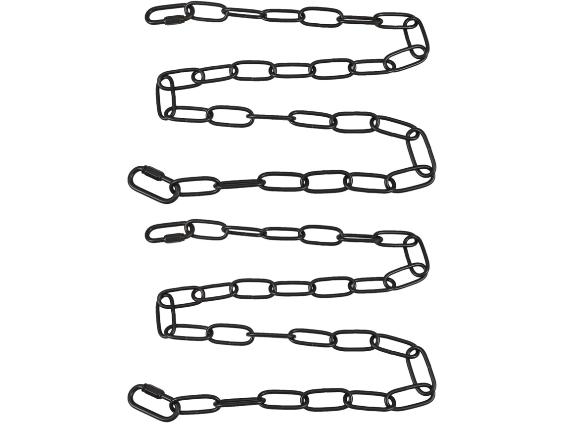 Conjunto De 2 Correntes Ferro Pretas Para Lustres E Plantas Com