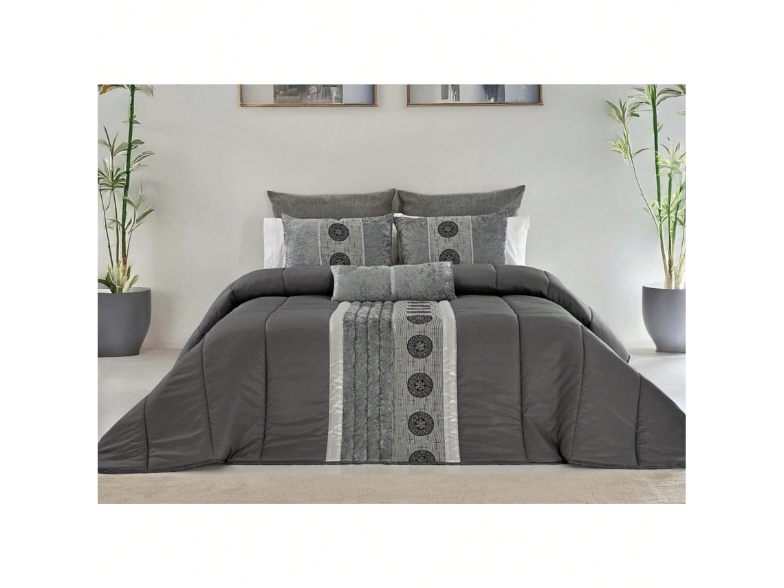 Conjunto Capa Edredom Luxo Inverno 4 Peças Macio Cama Queen King 250x260cm