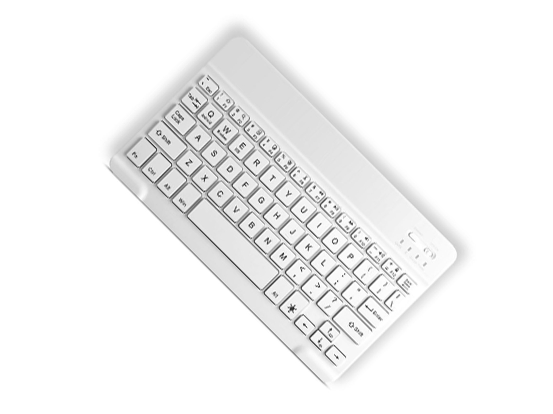 Teclado Sem Fio Magnético com Atalhos e Suporte para Lápis para Tablet Ios 10.2 Polegadas Rosa Branco