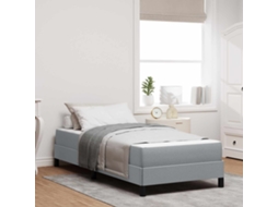Vidaxl Cama Box com Colchão Cinzento claro 90 X 190 Cm Tecido