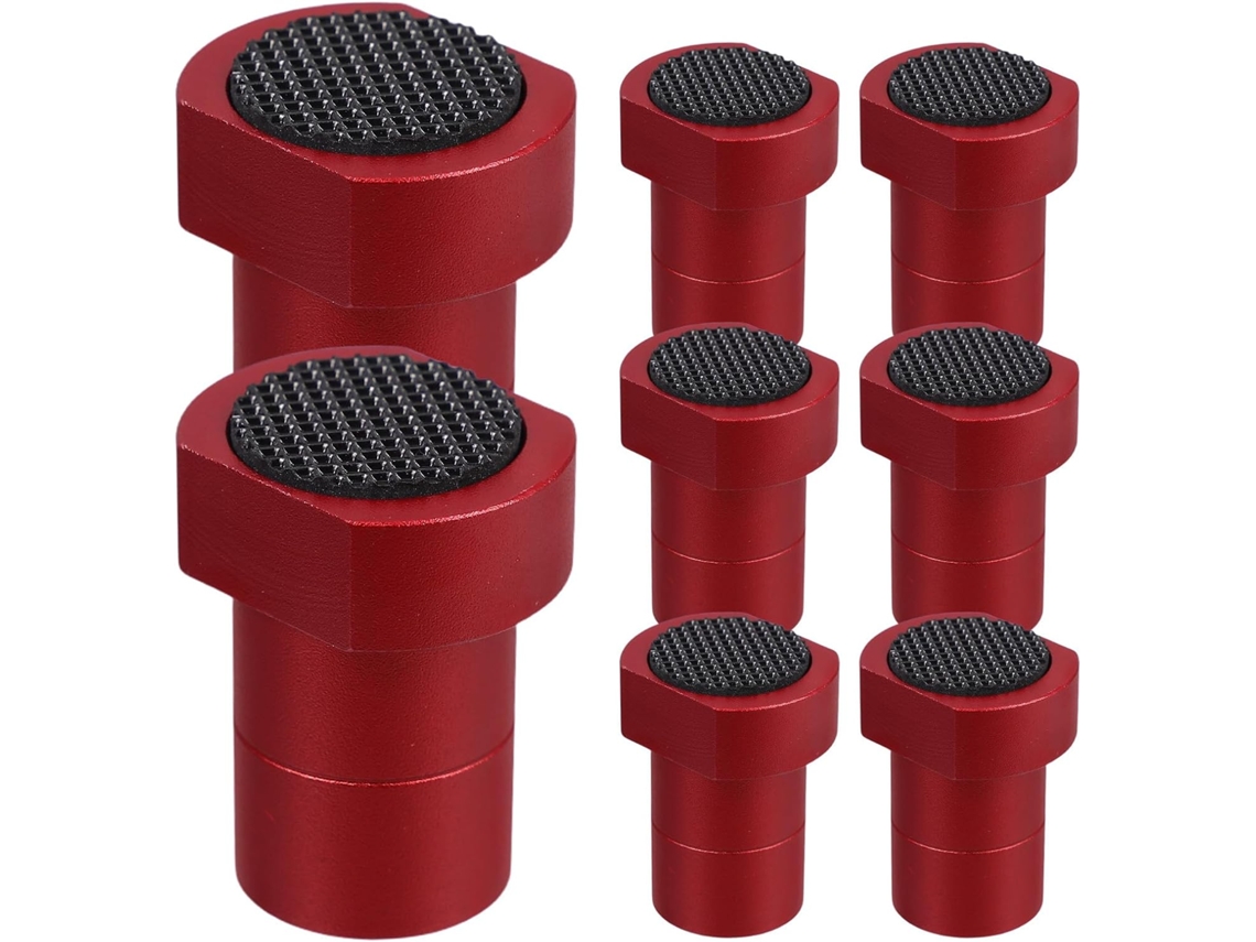 Homsfou 8-batentes De Posicionamento Antiderrapantes Bancada Trabalho Em Madeira, 20mm, Vermelho, Conjunto De 8 Peças