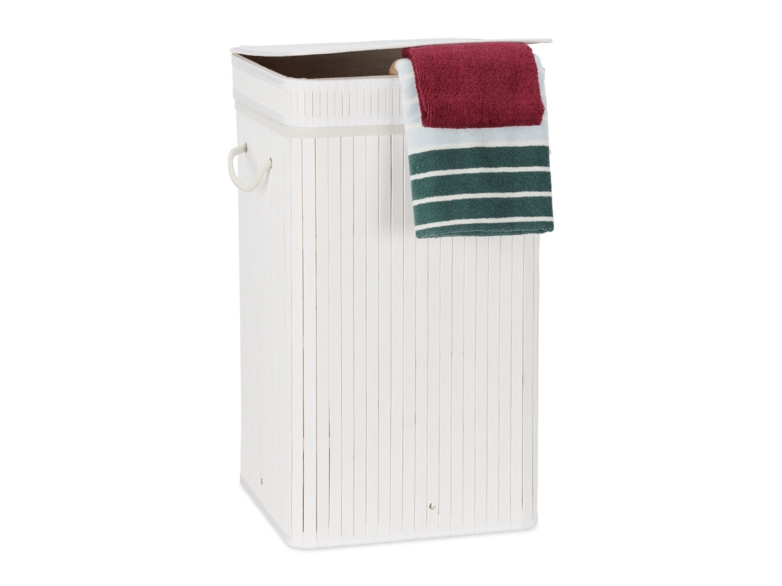 Cesto De Roupa Dobrável De Bambu
