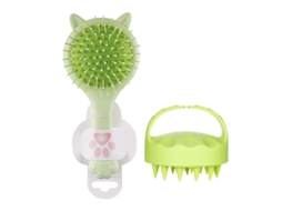 Kit de Beleza Capilar Verde limão com Escova e Massagador, Conjunto de 2 Peças para Cuidados com o Couro Cabeludo, Compacto, Recarregável STELASPLEN