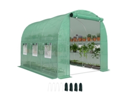 Estufa de Aproximadamente 2,7 X 2 X 2 M Estufa de Alumínio com Prateleiras Porta com Zíper Enrolável e 6 Janelas de Rede Ge