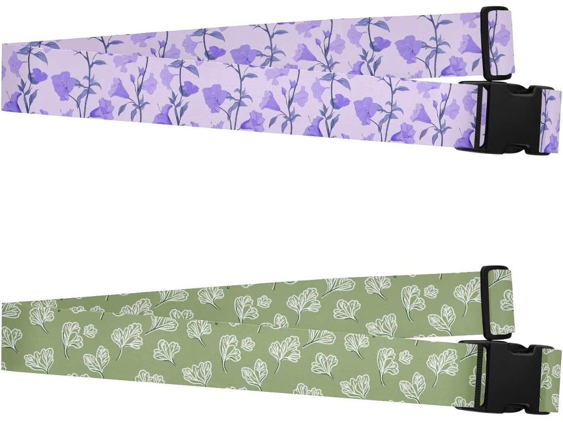 Conjunto De 2 Cintas Bagagem Campanula French Art O Dia Dos Namorados, Cintas De Viagem Ajustáveis, Acessórios De