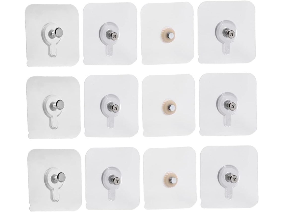 Conjunto De 12 Pregos Adesivos De Acrílico Para Pendurar Quadros, Relógios E Decorações De Parede.