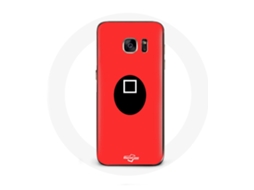 Capa para Samsung galaxy S6 Squid Game máscara borda Fundo vermelho