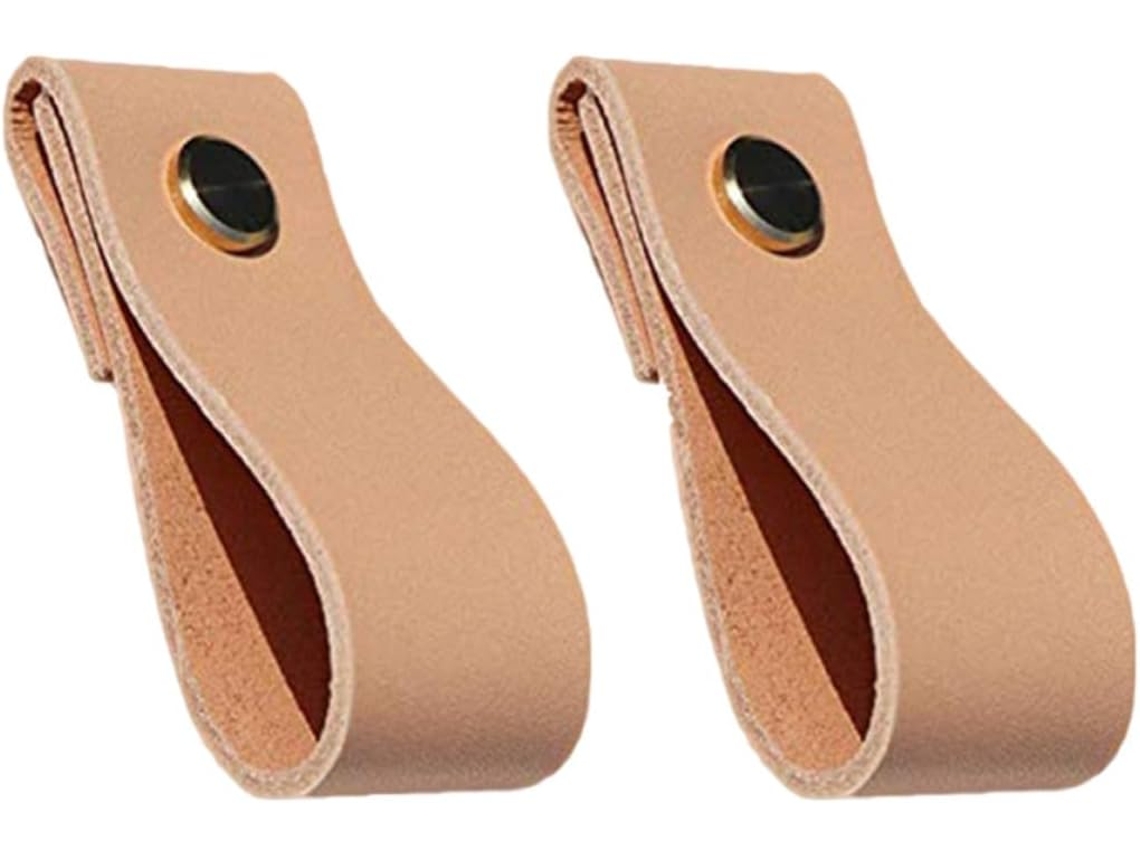 Puxadores De Couro Kichvoe Para Gavetas E Armários, Conjunto De 4 Peças, Design Minimalista E Artesanal, Fáceis De
