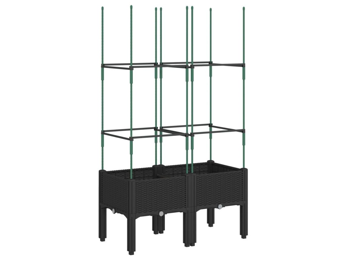 Garden Planter, Garden Planters Vidaxl Preto Polipropileno (80 X 40 X 142.5 Cm)