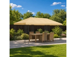 Vidaxl Gazebo De Jardim 6 X 3 M Creme Poliéster E Aço 190 Gsm