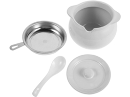Pote De Manteiga Cerâmica Aboofan, Recipiente Branco De 700ml 24oz Com Tampa, Coador E Colher, Para Armazenamento