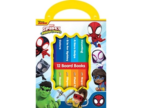 Livro Disney Junior Marvel Spidey His Amazing Friends 12 Books My First Library de Pi Kids (Inglês - Capa Dura)