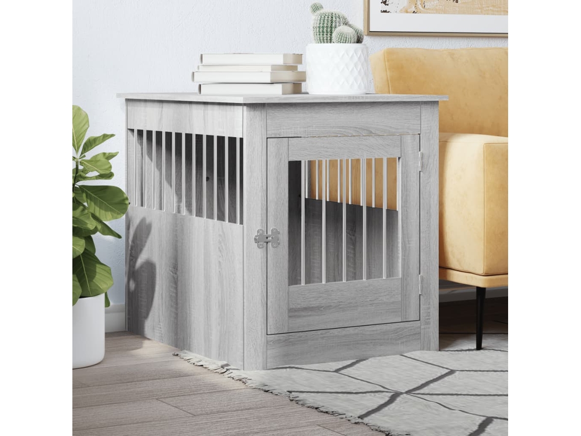 Vidaxl Móvel Casota Para Cão 64,5x80x71 Derivados Madeira Cinza Sonoma