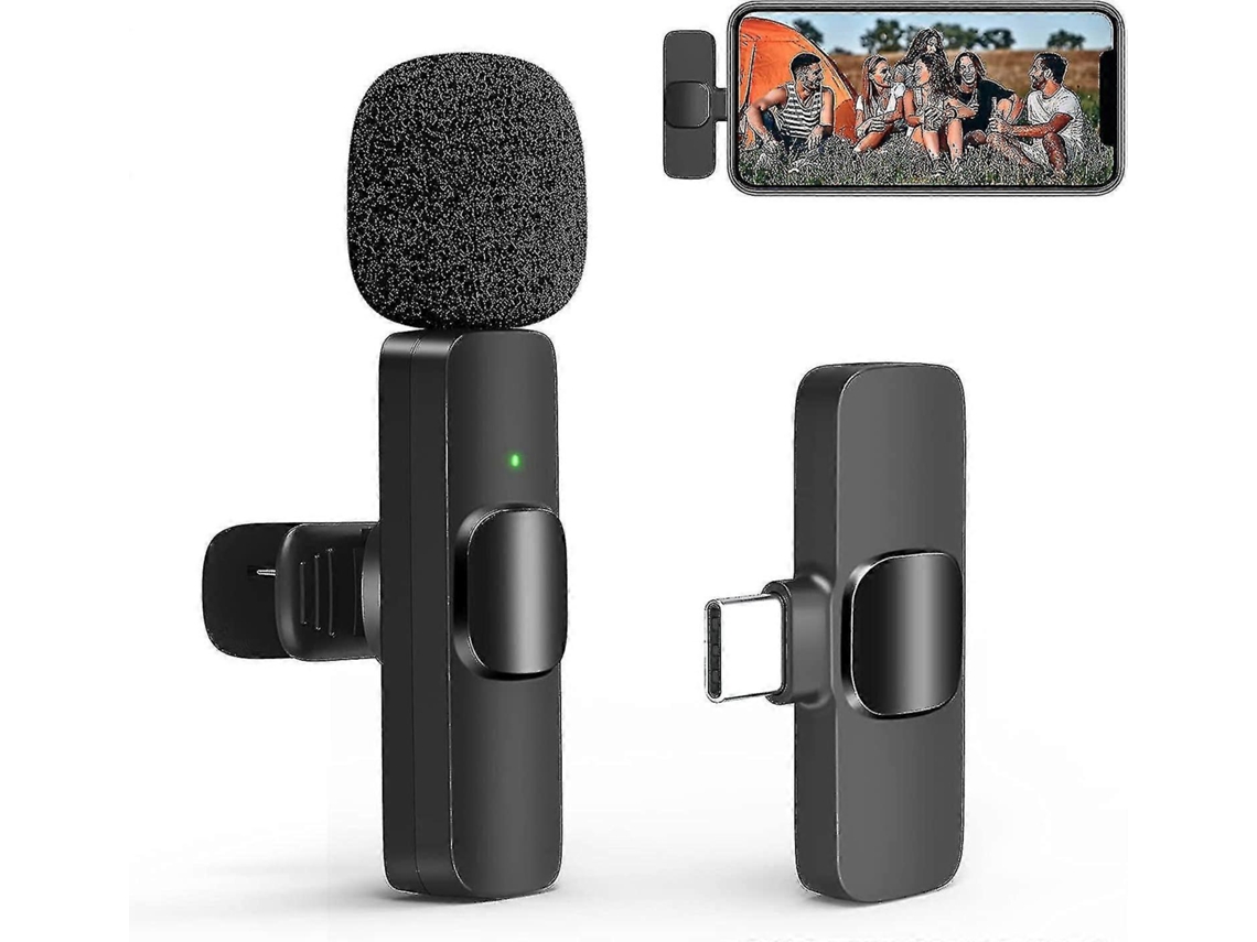 Microfone Lavalier Sem Fiousb C, Microfone De Lapela Sem Fio Para Android Para Tiktok, Youtube, Vlog Nostalgia88
