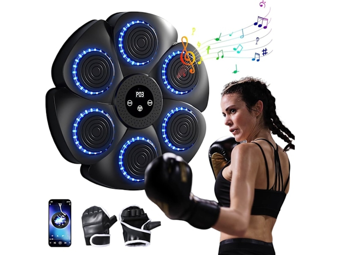 Máquina De Boxe Musical, Máquina De Boxe Inteligente De Parede Bluetooth Com Luvas De Boxe Para Adultos E Crianças, 9 Velocidade Aquaforge