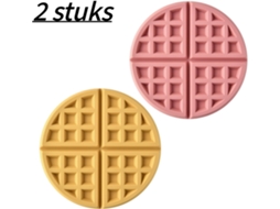 Conjunto 2 Porta‑copos Redondos De Silicone Rosa E Amarelo 16,5 cm, Resistentes Ao Calor Até 230°c, Antiderrapantes, Protegem As Mesas
