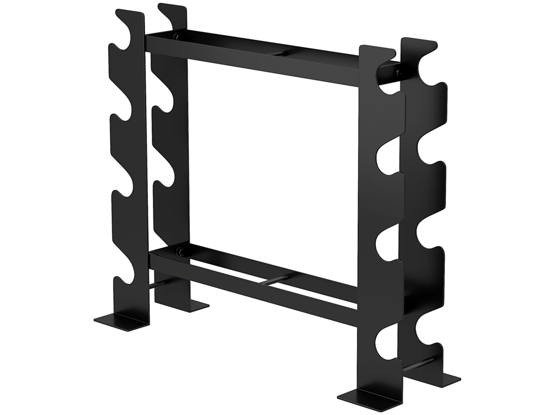 Suporte Para Halteres De 4 Níveis Estante De Pesos Em Aço Resistente Para Ginásio Casa Carga 200 Kg 70x21x55 Cm Preto