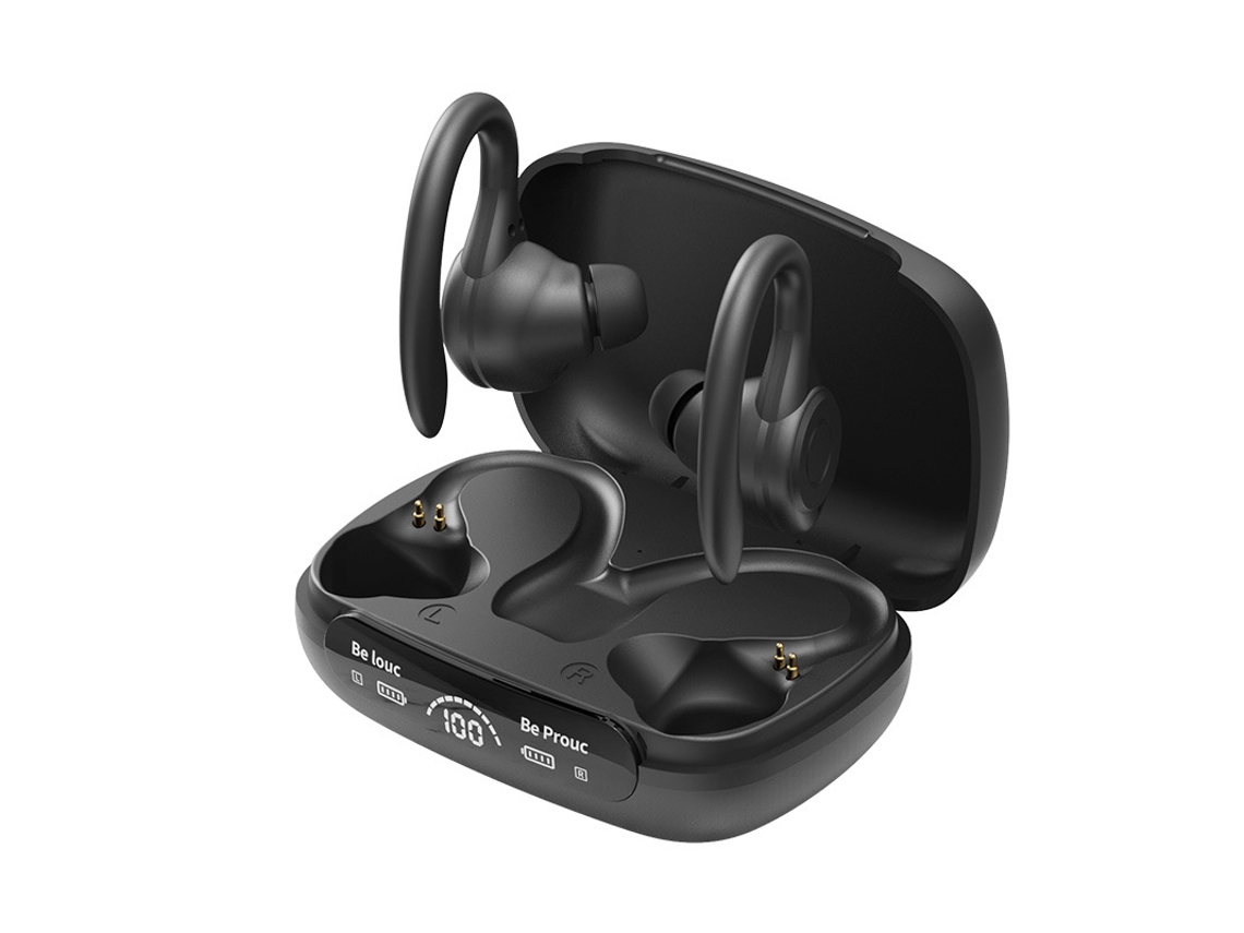 Novo Fone de Ouvido Intra-Auricular Y7 Sem Fio Bluetooth para Corrida Modelo Privado Especial com Visor Digital Preto