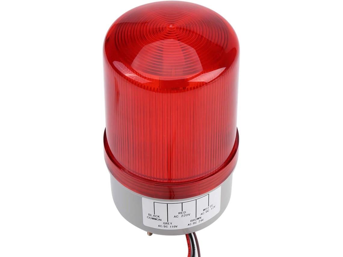 Sinalizador Led Vermelho Rotativo, Luz De Advertência Emergência Ac220v 3w Com Suportes Montagem Para Oficina