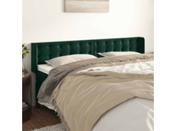 Cabeceira De Cama | Painel De Cama C/ Abas Veludo 203x16x78/88cm Verde-escuro