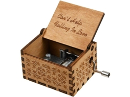 Caja De Música De Madera Grabada Antigua Con Manivela Sin Batería Para Cumpleaños Can't Help Falling In Love