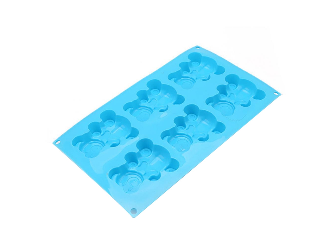 5 Peças De Molde De Silicone Para Biscoito Com Urso Azul Animado Resistente Ao Calor Para Chocolate, Doces E Bolo De Forno